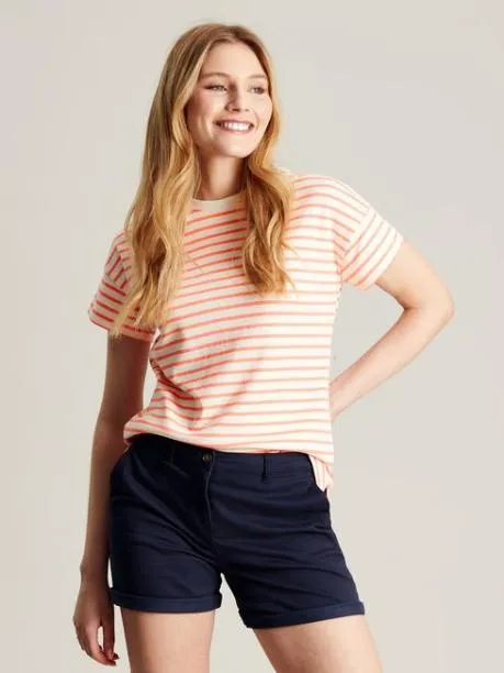 Tops and TShirts Women Joules Pink Striped Short Sleeve TShirt Tops and TShirts Women Joules Pink Striped Short Sleeve TShirt