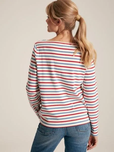 Tops and TShirts Women Joules Red and Blue Striped Boat Neck Breton Top