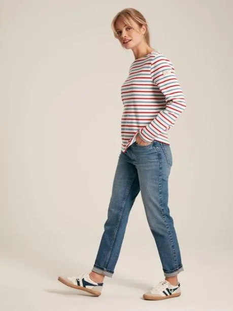 Tops and TShirts Women Joules Red and Blue Striped Boat Neck Breton Top