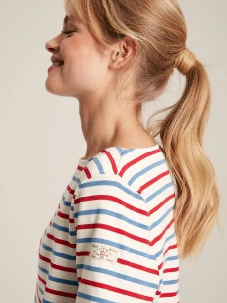 Tops and TShirts Women Joules Red and Blue Striped Boat Neck Breton Top