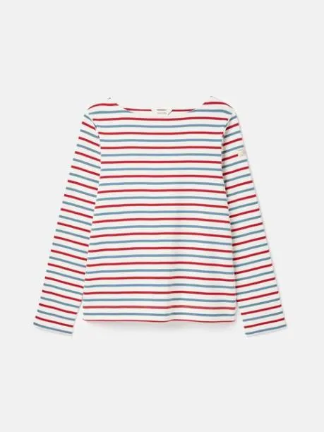 Tops and TShirts Women Joules Red and Blue Striped Boat Neck Breton Top