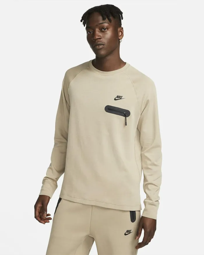 Tops And TShirts Men Nike Tech Fleece Lightweight Khakiblack