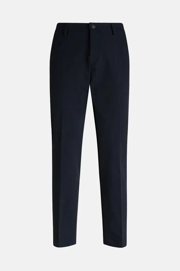 Trousers Men Boggi Milano BTech Performance Stretch Nylon Trousers Navy Blue