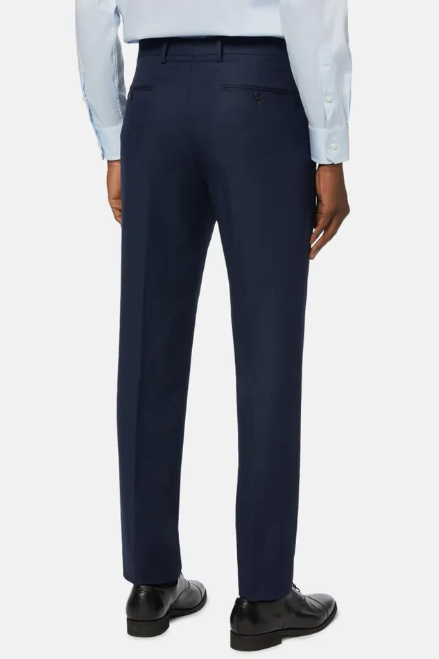 Trousers Men Boggi Milano Regular Fit Birdseye Wool Trousers Bluette Trousers Men Boggi Milano Regular Fit Birdseye Wool Trousers Bluette
