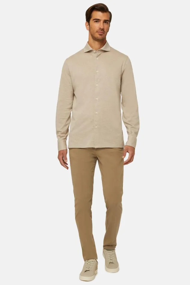 Trousers Men Boggi Milano Stretch Cotton Gabardine Trousers Taupe Trousers Men Boggi Milano Stretch Cotton Gabardine Trousers Taupe