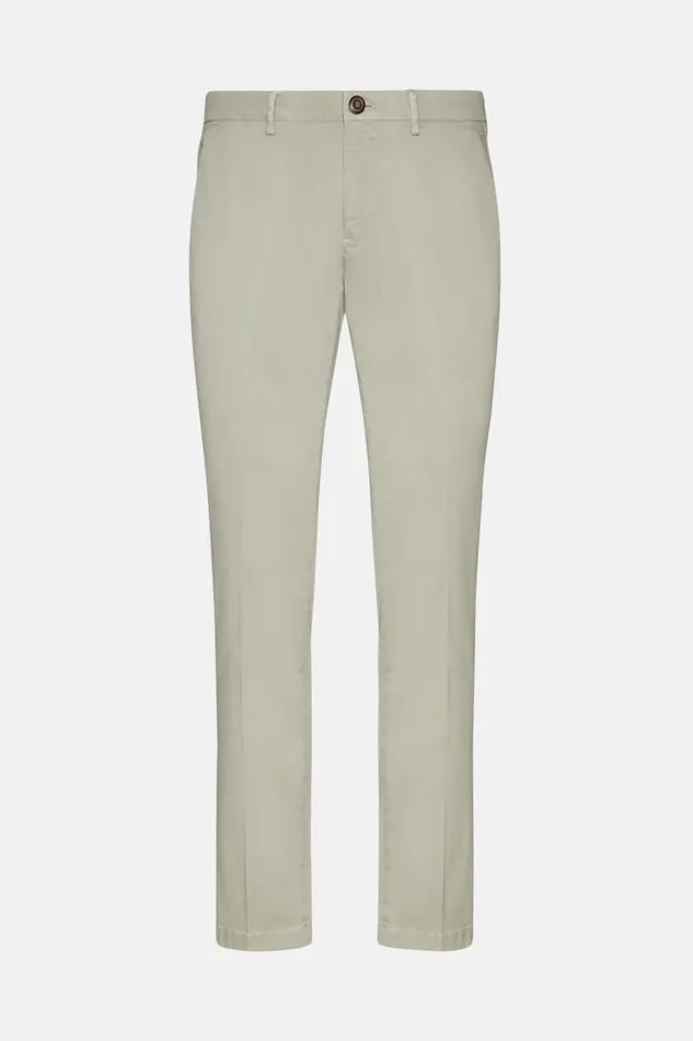 Trousers Men Boggi Milano Stretch Cotton Trousers Grey