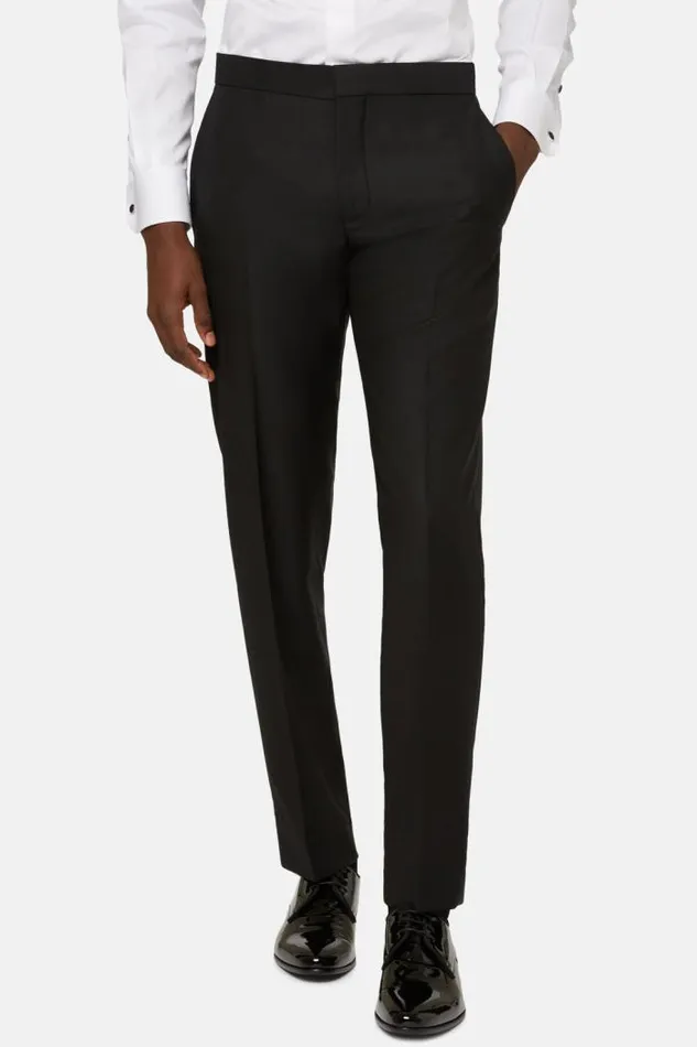 Trousers Men Boggi Milano Tuxedo Trousers In Wool Black Trousers Men Boggi Milano Tuxedo Trousers In Wool Black