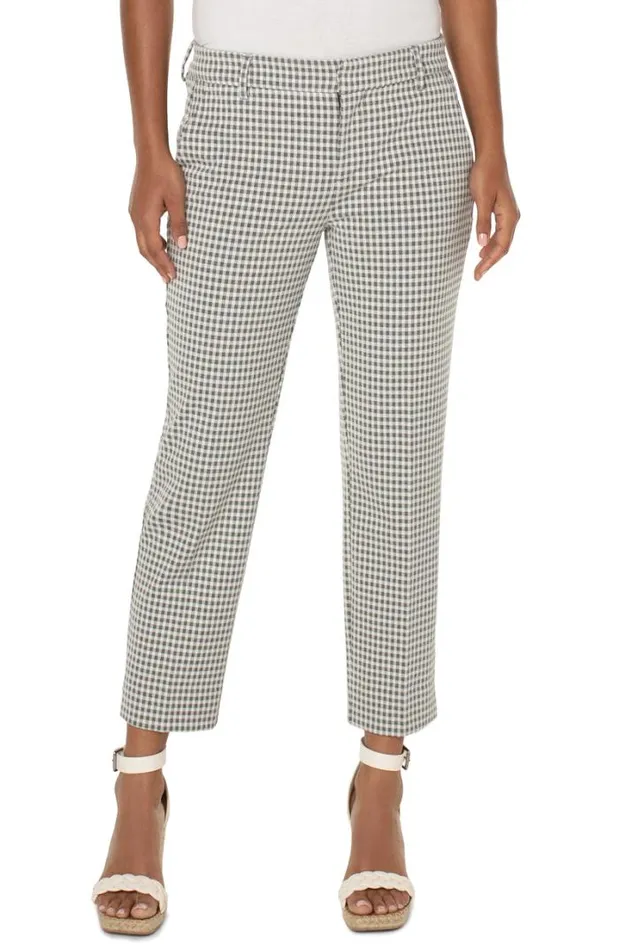 TROUSERS Women Liverpool Los Angeles KELSEY CROP TROUSER WITH SIDE SLIT Sage White Gingham