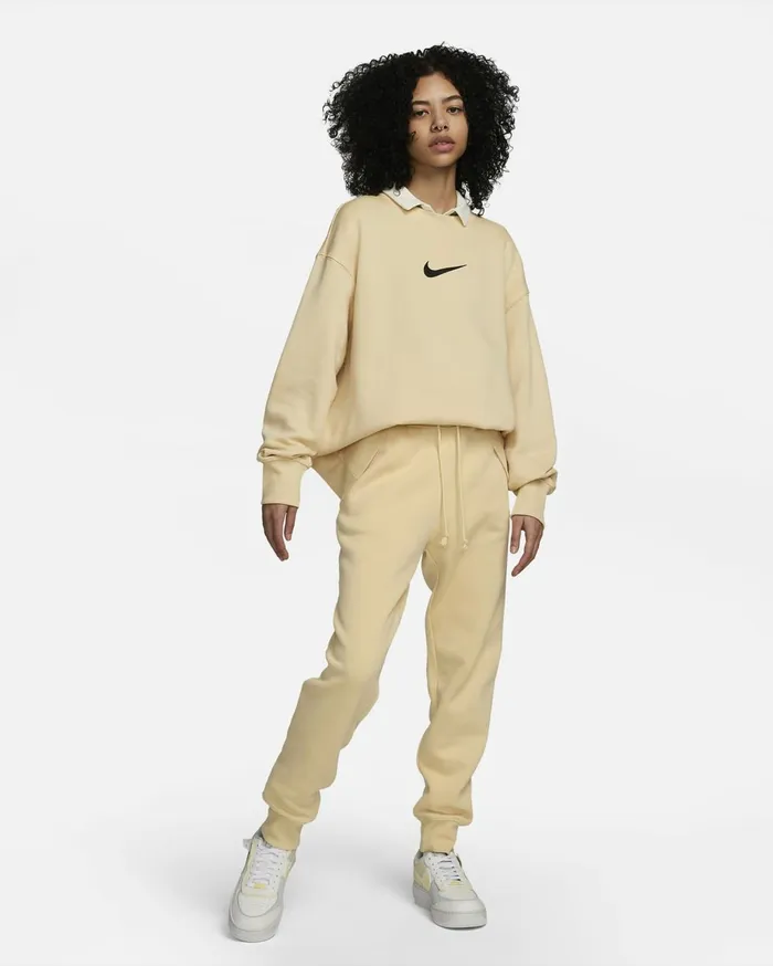 Trousers Women Nike Sportswear Phoenix Fleece Pale Vanillablack