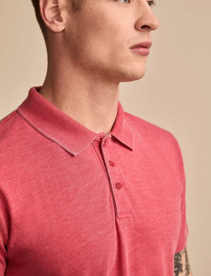 Venice Burnout Polo Mars Red Men Lucky Brand Shirts and Tops
