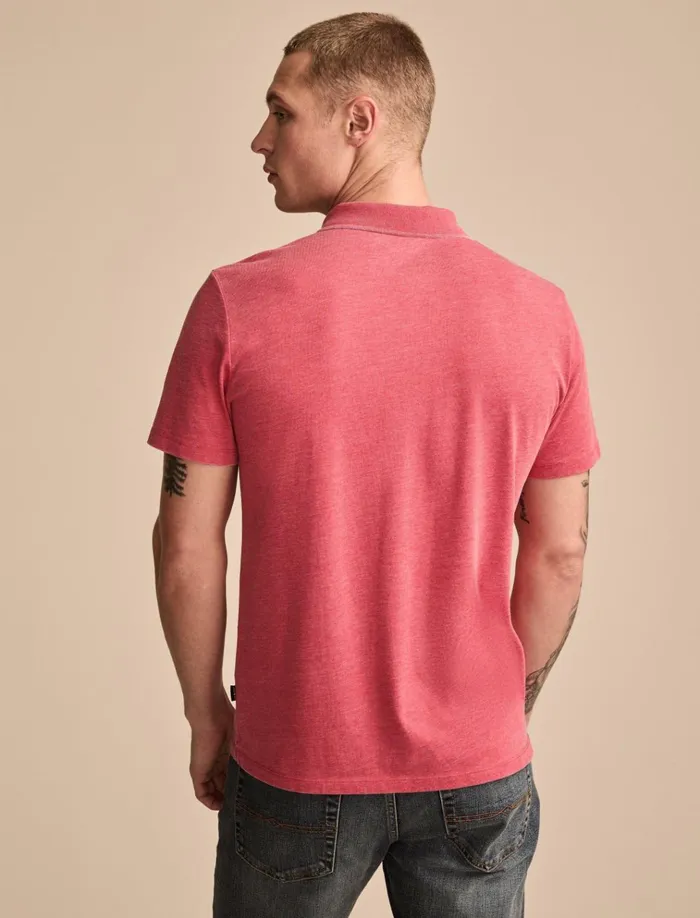 Venice Burnout Polo Mars Red Men Lucky Brand Shirts and Tops