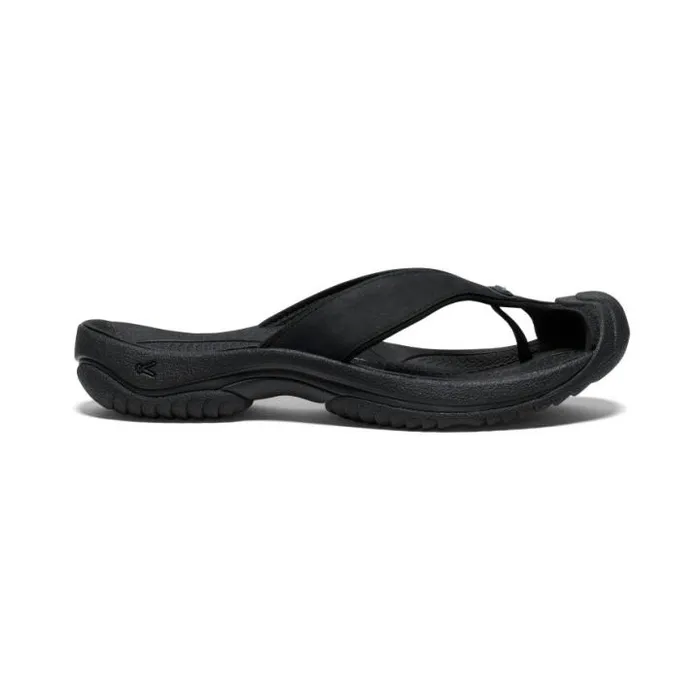 Waimea BlackBlack Leather FlipFlop Men KEEN SlipOns