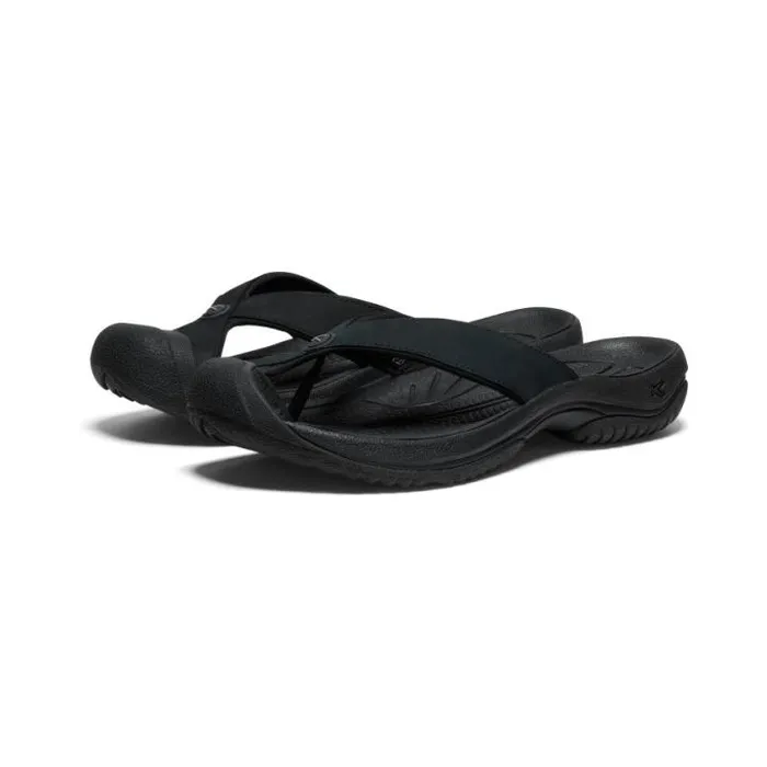 Waimea BlackBlack Leather FlipFlop Men KEEN SlipOns Waimea BlackBlack Leather FlipFlop Men KEEN SlipOns