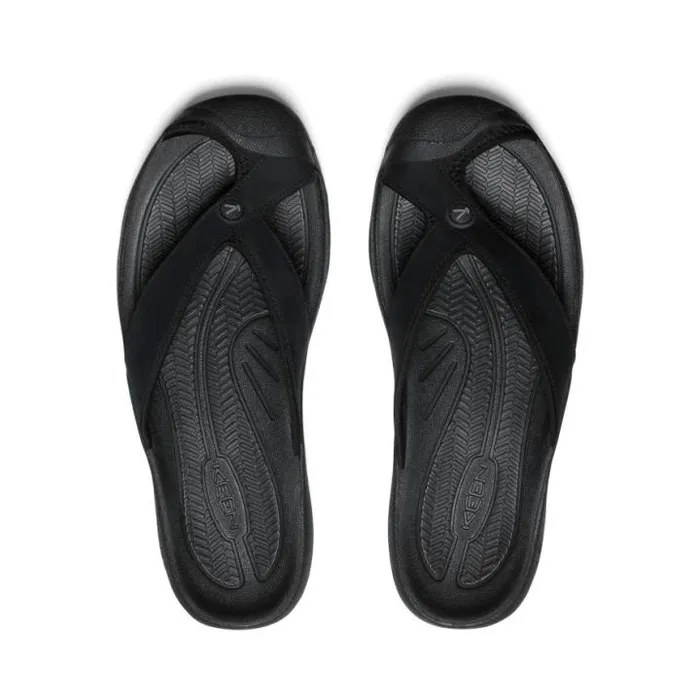 Waimea BlackBlack Leather FlipFlop Men KEEN SlipOns Waimea BlackBlack Leather FlipFlop Men KEEN SlipOns