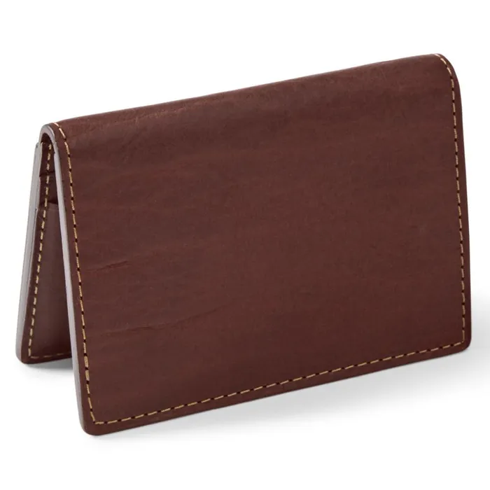 Wallets Men Orvis Bison Leather Folding Card Carrier Brown