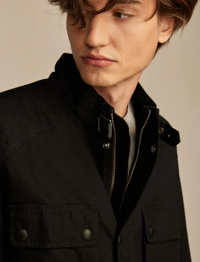 Waxed Touring Jacket Jet Black Men Lucky Brand Jackets and Outerwear