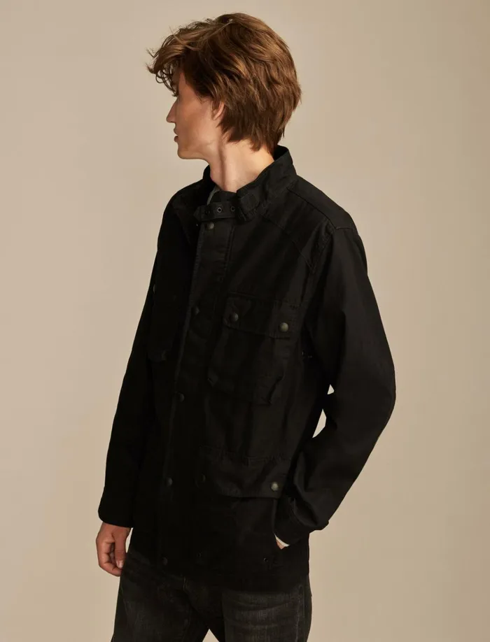 Waxed Touring Jacket Jet Black Men Lucky Brand Jackets and Outerwear