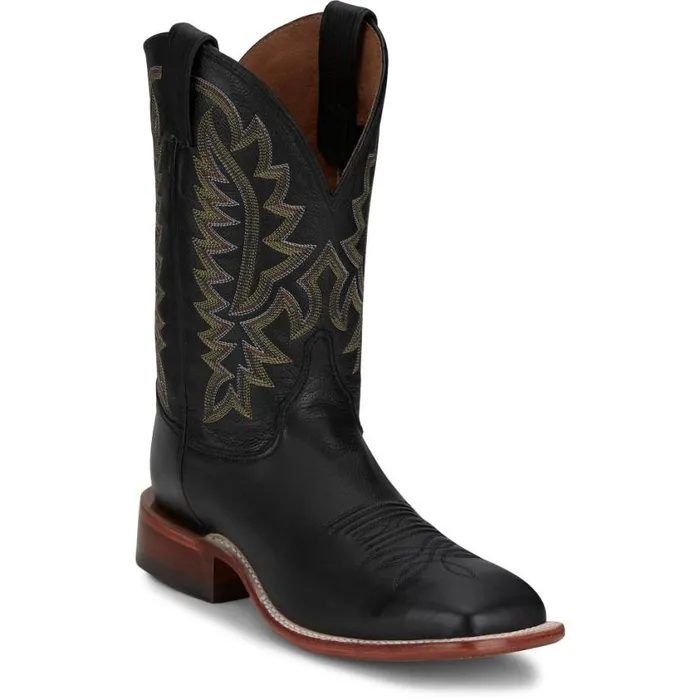 Western Men Justin Boots Poston 11034 Western Boot Jet Black 040black041