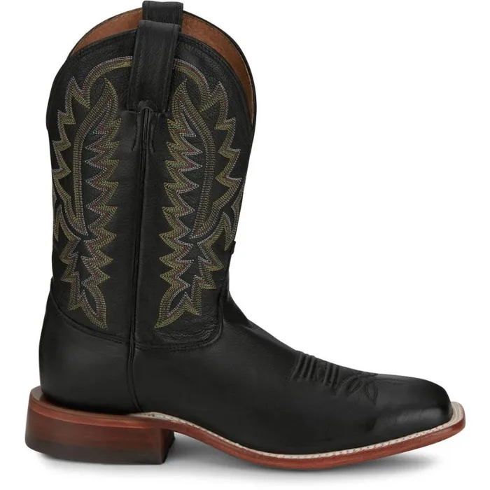 Western Men Justin Boots Poston 11034 Western Boot Jet Black 040black041