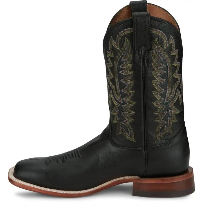 Western Men Justin Boots Poston 11034 Western Boot Jet Black 040black041