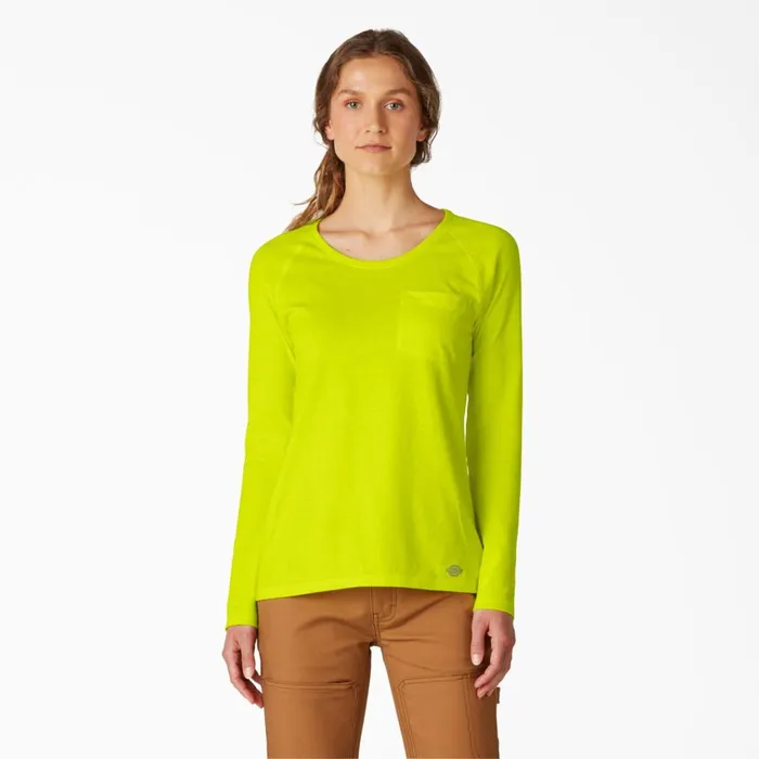 Women039s Cooling Long Sleeve Pocket TShirt Bright Yellow Bright Yellow bwd Women Dickies TShirts Women039s Cooling Long Sleeve Pocket TShirt Bright Yellow Bright Yellow bwd Women Dickies TShirts