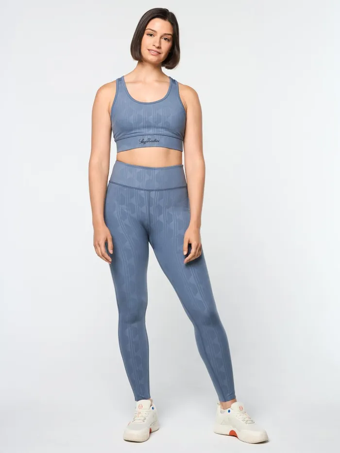Women Athleisure Sergio Tacchini Viano Printed Leggings Grisaille