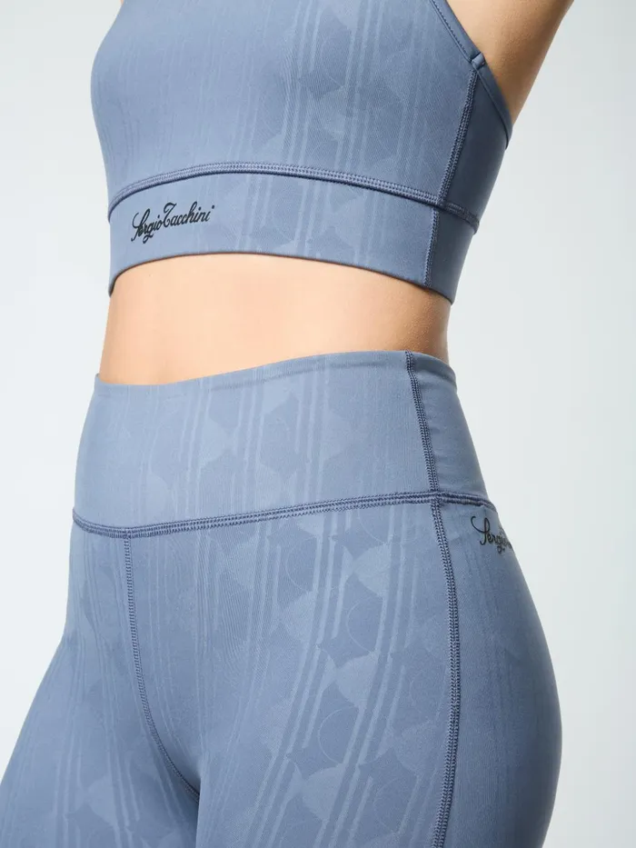 Women Athleisure Sergio Tacchini Viano Printed Leggings Grisaille