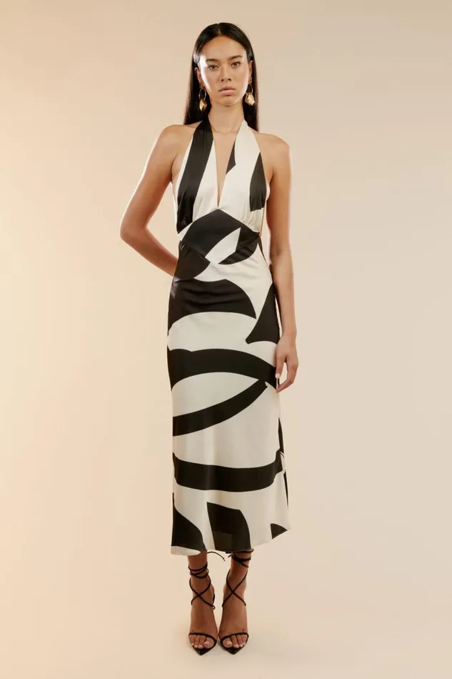 Women Bardot Day To Night Dresses Citron Midi Dress In BlackIvor