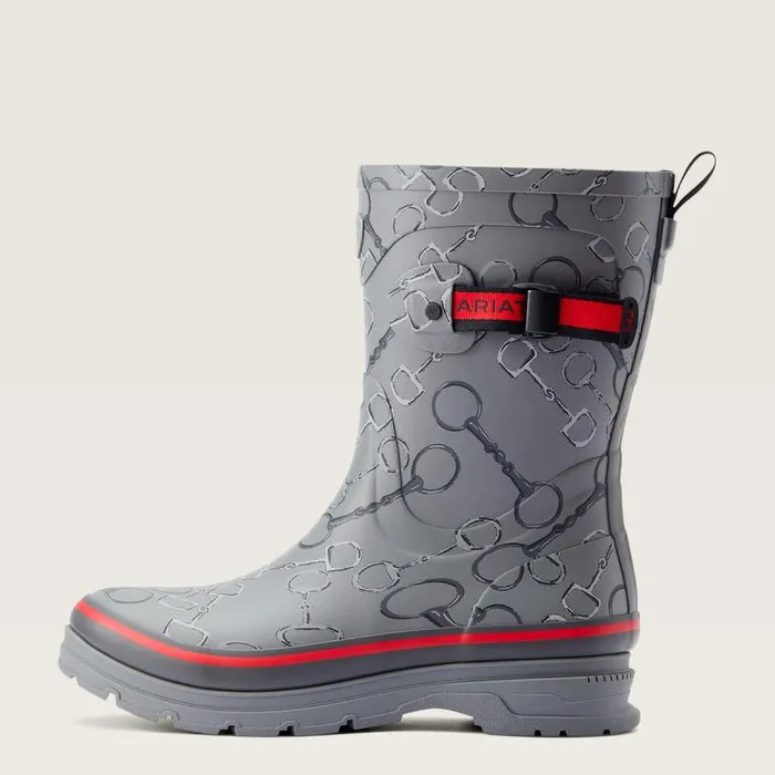 Women Booties Ariat Kelmarsh Mid Rubber Boot Grey Bit Print Women Booties Ariat Kelmarsh Mid Rubber Boot Grey Bit Print