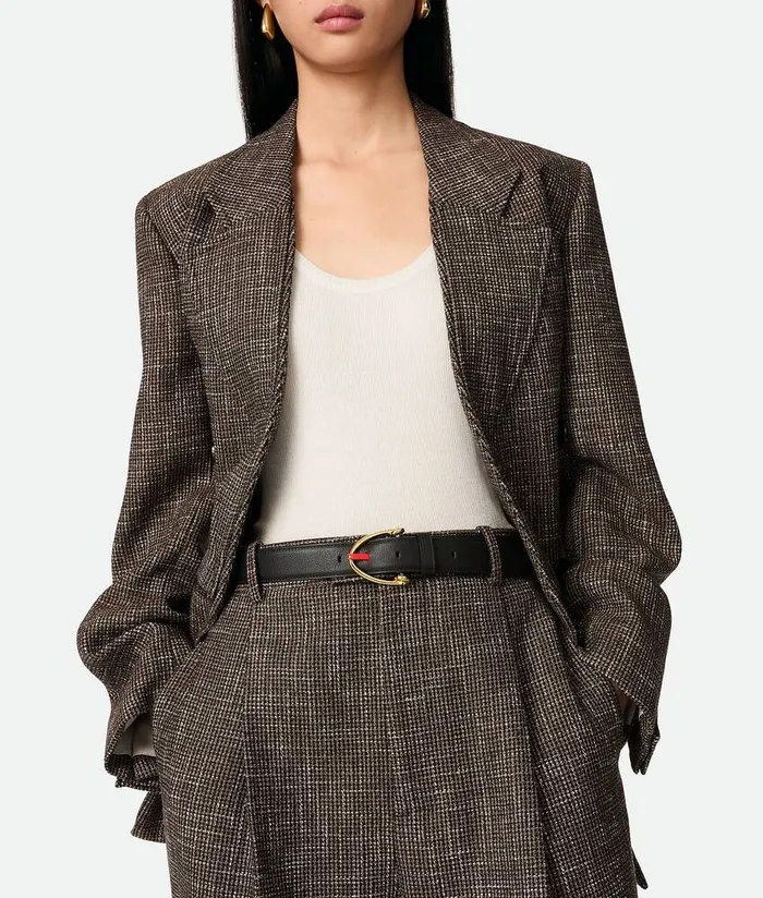 Women Bottega Veneta Belts Snake Belt Black