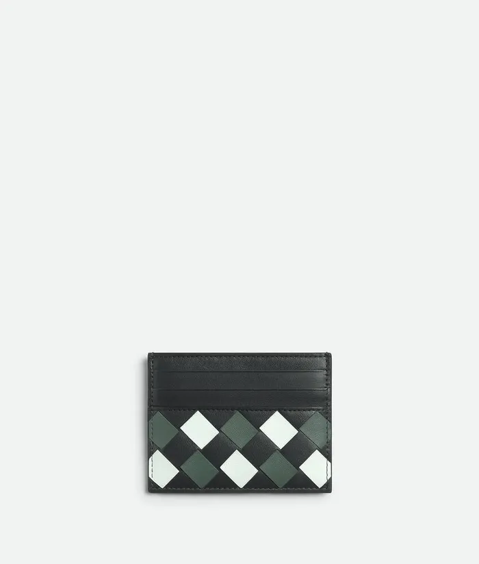 Women Bottega Veneta Card Cases Intrecciato Credit Card Case Ardoise Glacier Aloe