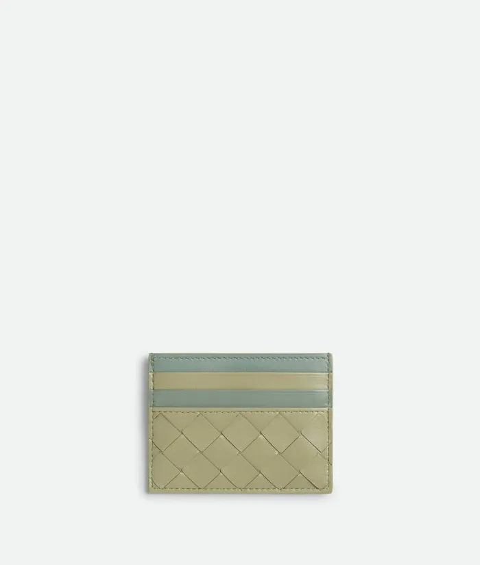 Women Bottega Veneta Card Cases Intrecciato Credit Card Case Travertine New Sauge