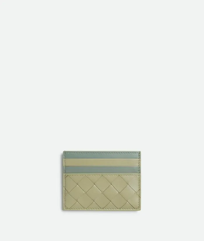 Women Bottega Veneta Card Cases Intrecciato Credit Card Case Travertine New Sauge