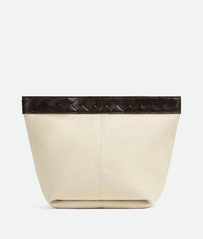 Women Bottega Veneta Clutch Flip Flap Medium Prism Pouch Naturalfondant