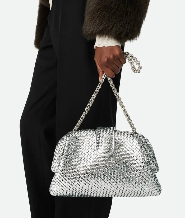 Women Bottega Veneta Clutch Lauren 1980 Silver