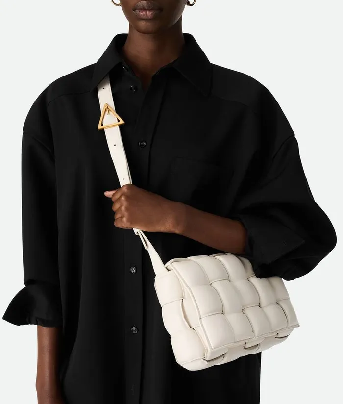 Women Bottega Veneta Crossbody Padded Cassette Chalk