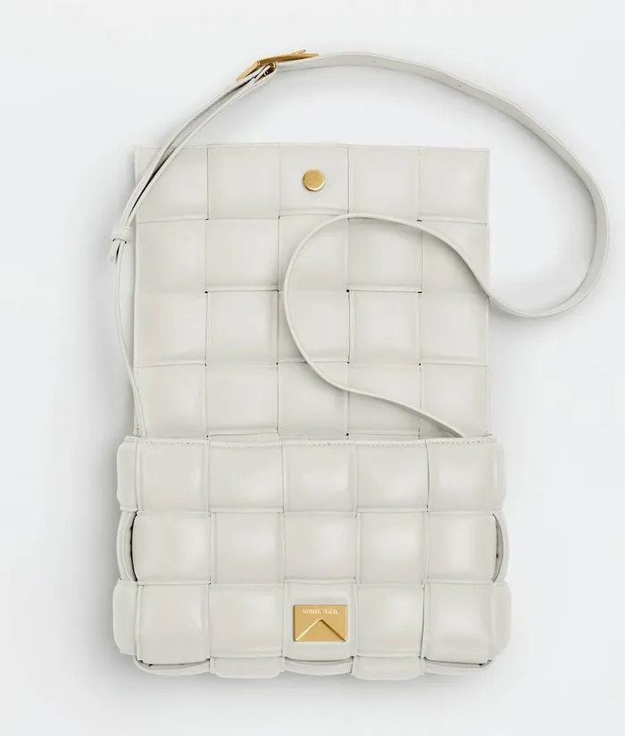 Women Bottega Veneta Crossbody Padded Cassette Chalk