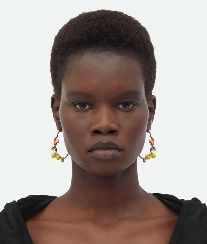 Women Bottega Veneta Earrings Flower Hoop Earrings Blacklighthouse