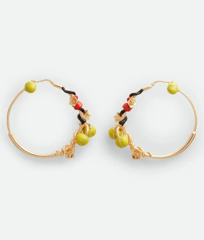 Women Bottega Veneta Earrings Flower Hoop Earrings Blacklighthouse