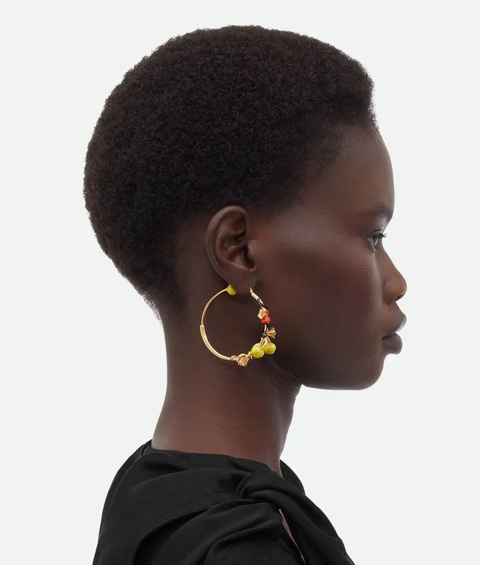 Women Bottega Veneta Earrings Flower Hoop Earrings Blacklighthouse