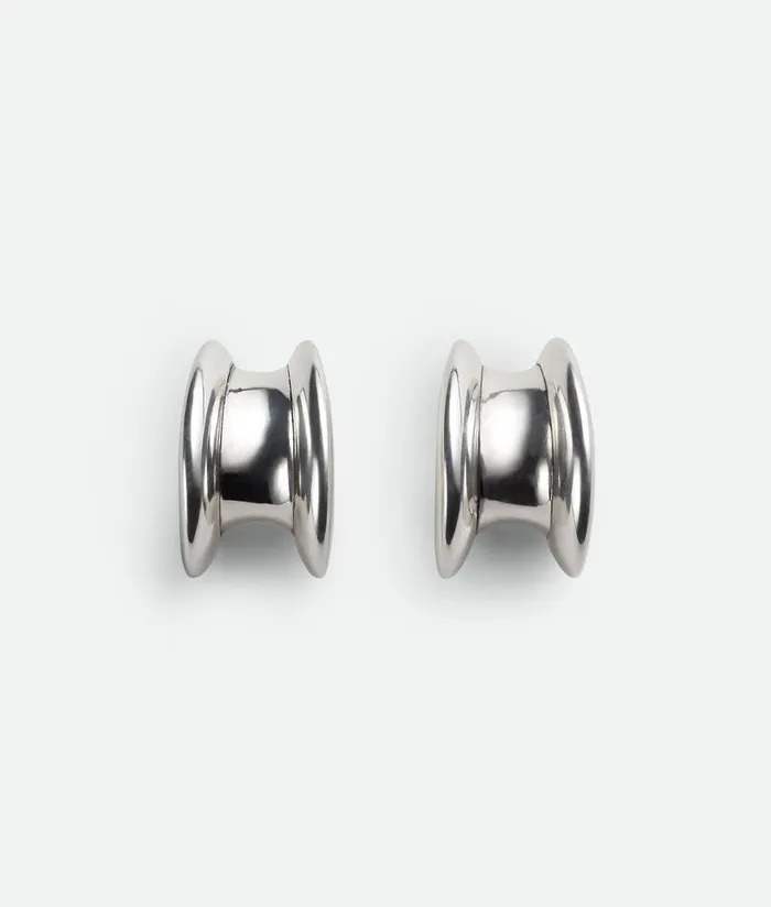 Women Bottega Veneta Earrings Large H Beam Earrings Silver