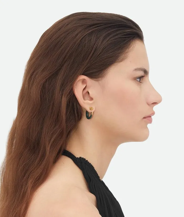 Women Bottega Veneta Earrings Sardine Earrings Dark Green