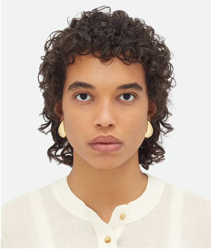 Women Bottega Veneta Earrings Small Drop Earrings Yellow Gold