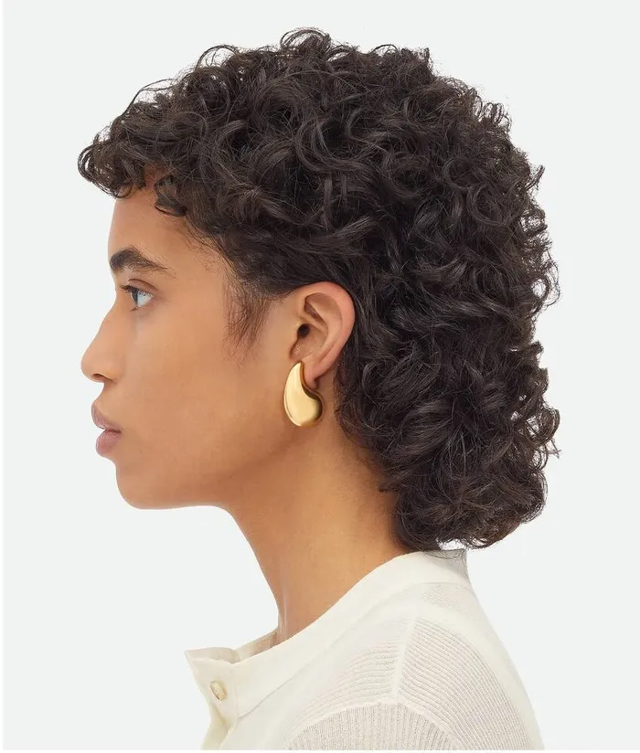 Women Bottega Veneta Earrings Small Drop Earrings Yellow Gold