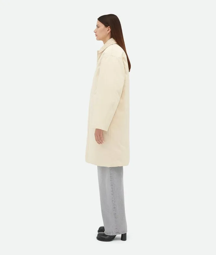 Women Bottega Veneta Jackets Cotton Twill Puffer Jacket Sea Salt
