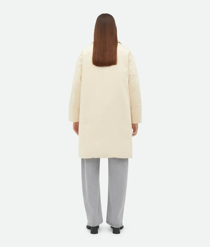 Women Bottega Veneta Jackets Cotton Twill Puffer Jacket Sea Salt