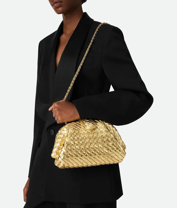 Women Bottega Veneta Mini Small Lauren 1980 Gold