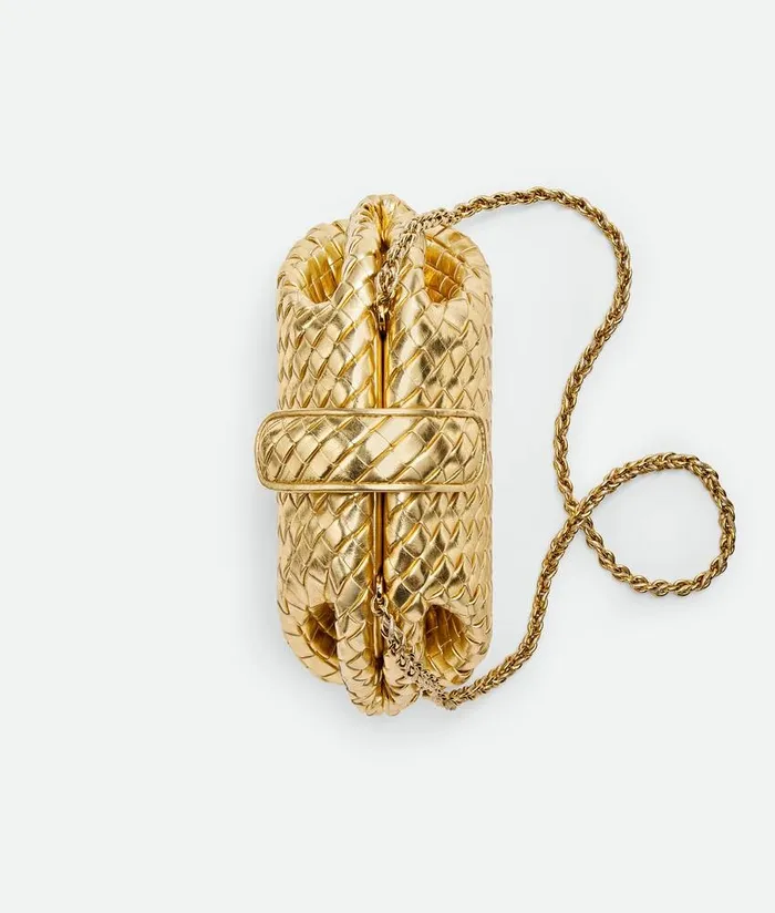 Women Bottega Veneta Mini Small Lauren 1980 Gold