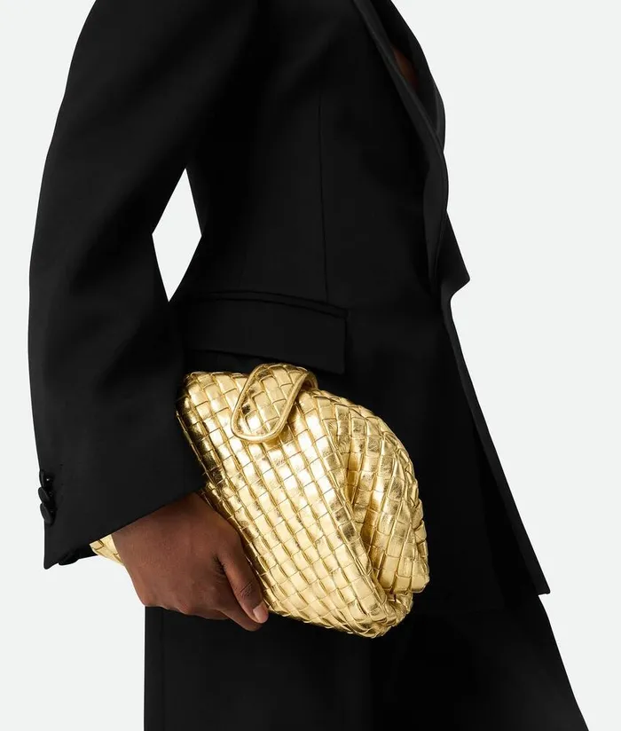 Women Bottega Veneta Mini Small Lauren 1980 Gold