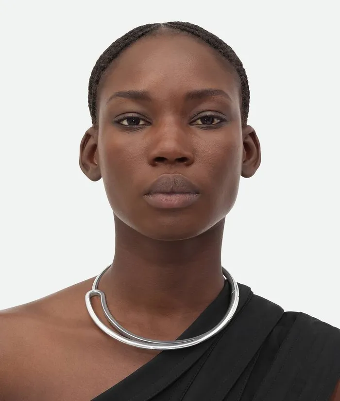 Women Bottega Veneta Necklaces Frills Necklace Silver